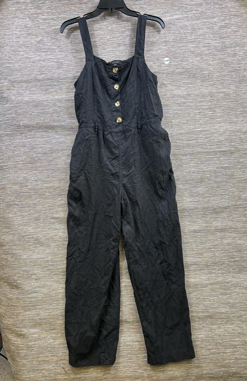 Laundry By Shelli Segal Jumpsuit Womens Small Black Square Neck Pockets